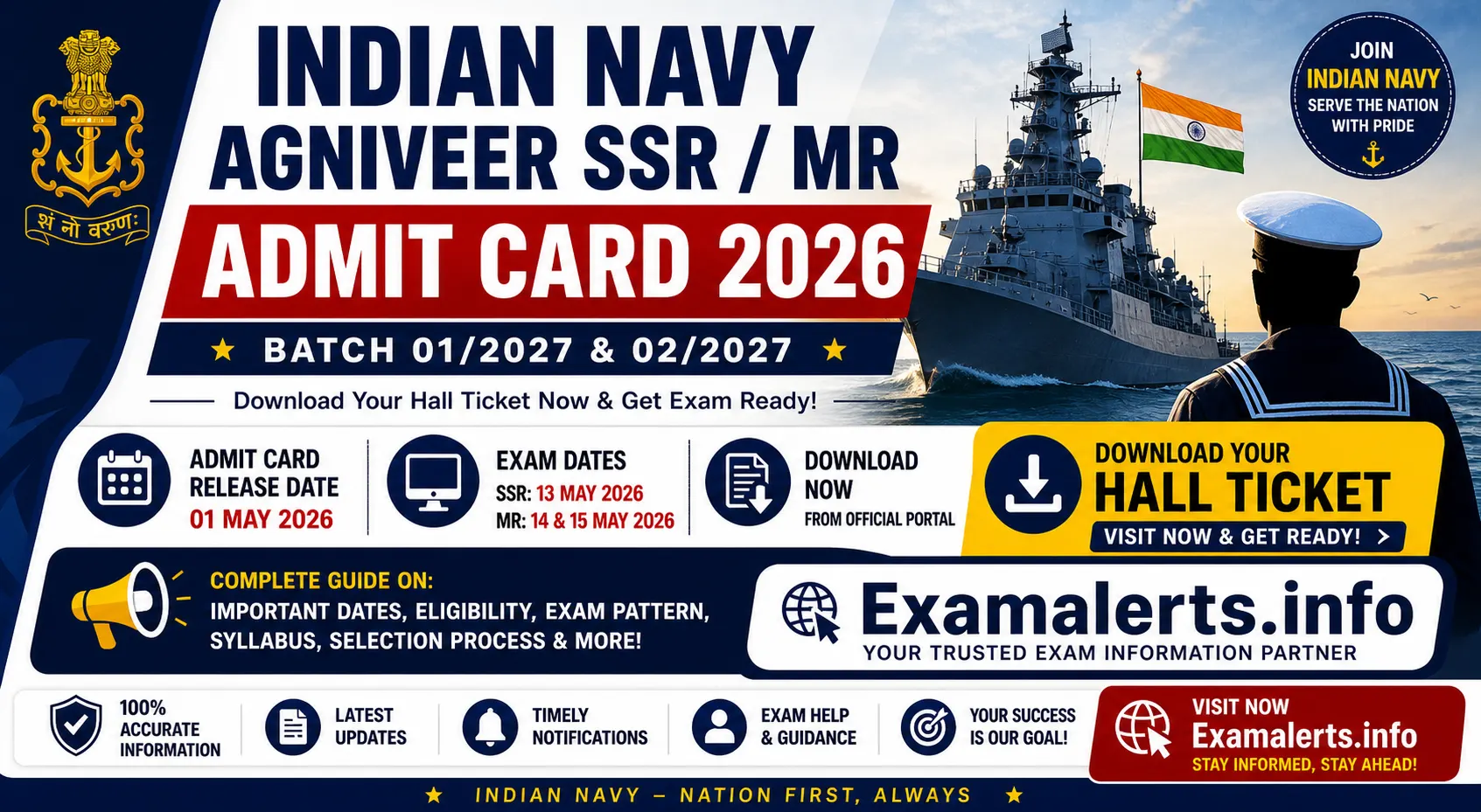 Indian Navy Agniveer SSR / MR Admit Card 2026 – Download Hall Ticket (Batch 01/2027 & 02/2027)